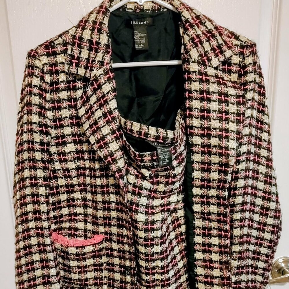 Silkland Suit- Jacket and Skirt Womens Size L